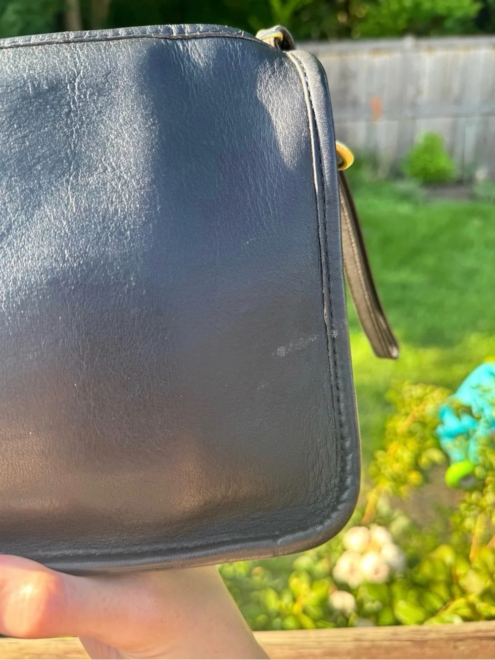 Coach Vintage Basic Bag Zippered Clutch NO Strap Black Leather #9455
